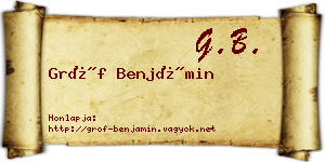 Gróf Benjámin névjegykártya
